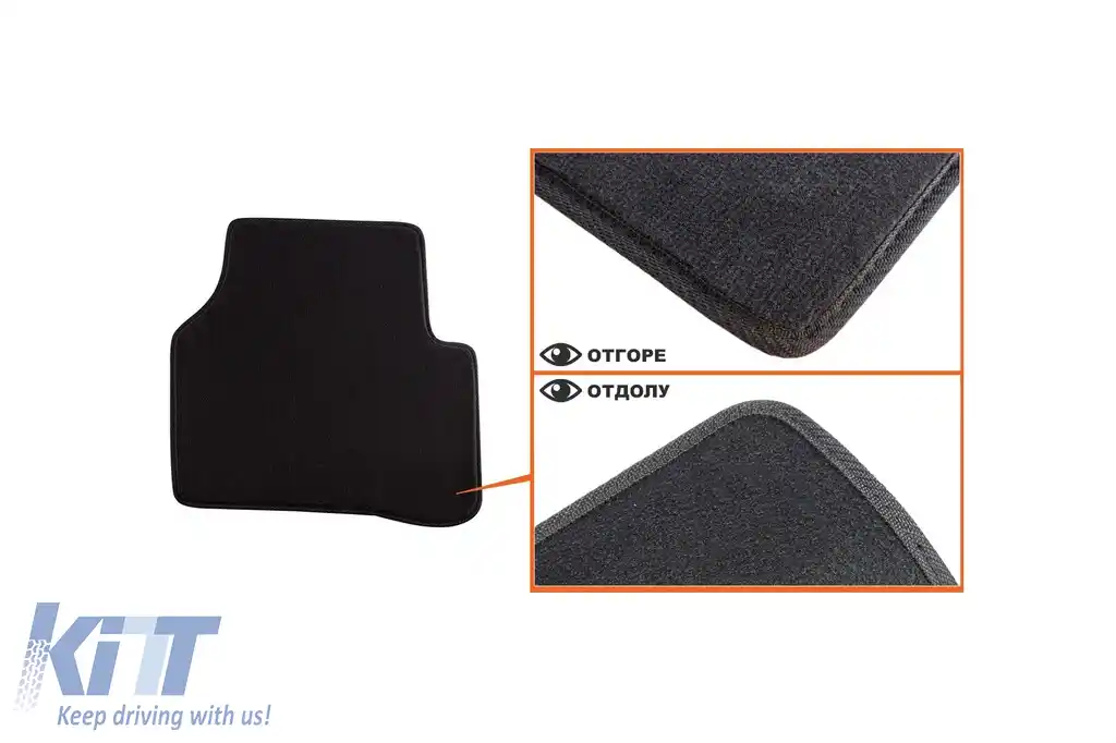 Mochete textile cu trei straturi din material Petex Style potrivite pentru VW Passat sedan, break 2005-2014, Passat CC 2012-2016 cu găuri rotunde, set de 4 bucăți, negru-image-6242748