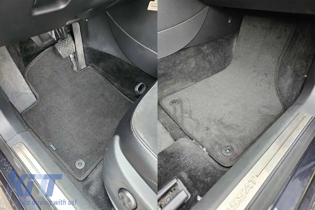 Mochete textile cu trei straturi din material Petex Style potrivite pentru VW Passat sedan, break 2005-2014, Passat CC 2012-2016 cu găuri rotunde, set de 4 bucăți, negru-image-6242751