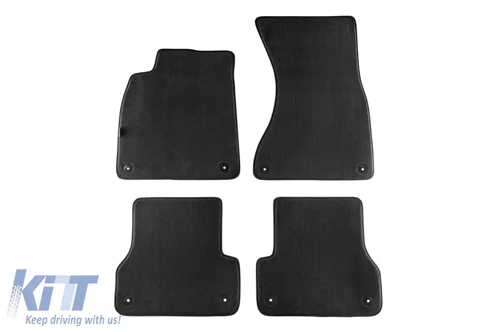 Mochete textile cu trei straturi din material Petex Style potrivite pentru Audi A6 sedan, break, Allroad 2011-2018, A7 2010-2018, set de 4 piese, negru