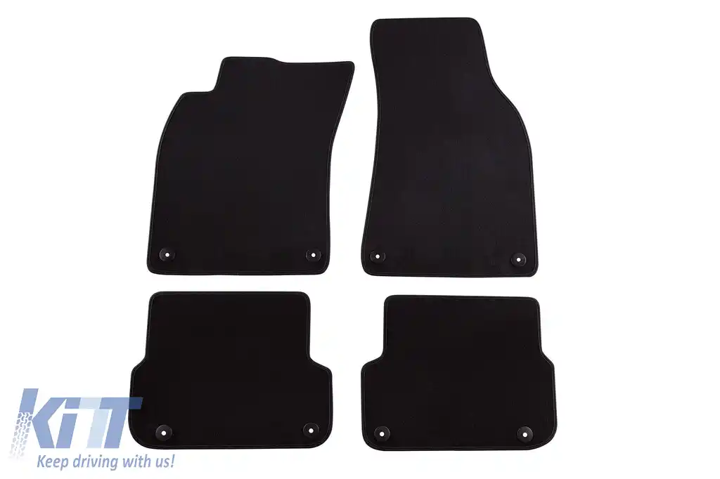 Mochete textile cu trei straturi Petex Style potrivite pentru Audi A6 sedan, estate 2006-2011, set de 4 bucăți, negru
