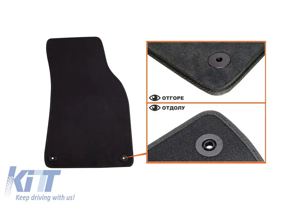 Mochete textile cu trei straturi Petex Style potrivite pentru Audi A6 sedan, estate 2006-2011, set de 4 bucăți, negru-image-6242655