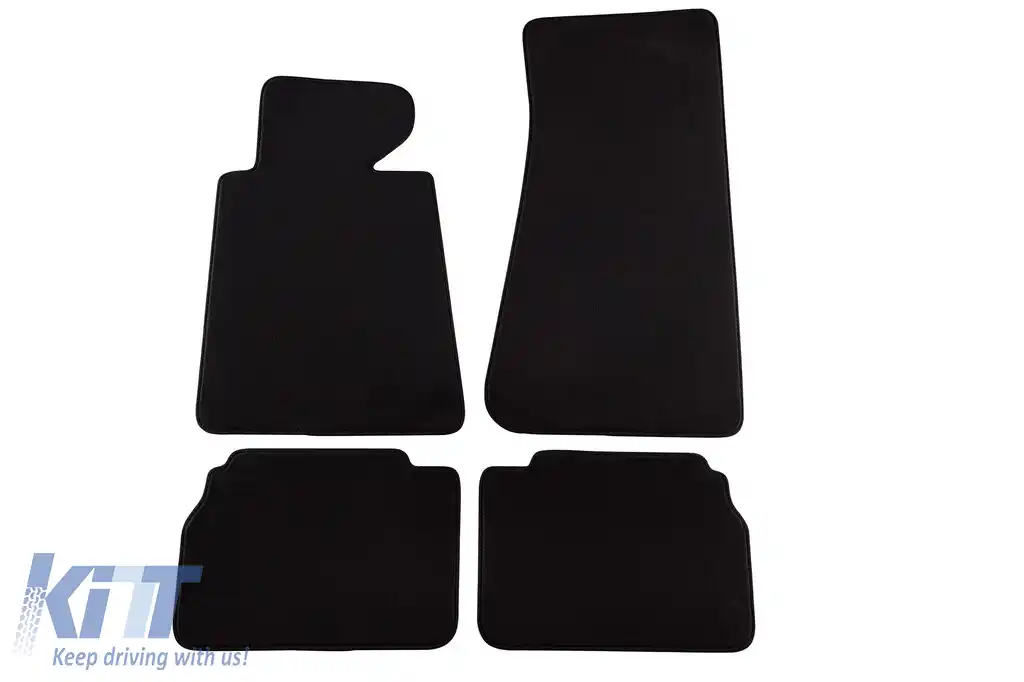 Mochete textile cu trei straturi potrivite pentru BMW Seria 5 E34 1988-1995, set de 4 bucăți, negru