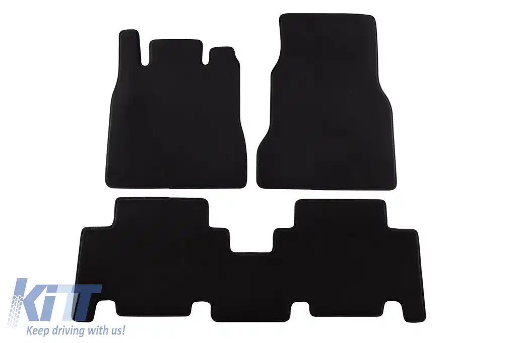 Mochete textile cu trei straturi potrivite pentru Mercedes A-Class W168 1997-2001, din 3 piese, negre