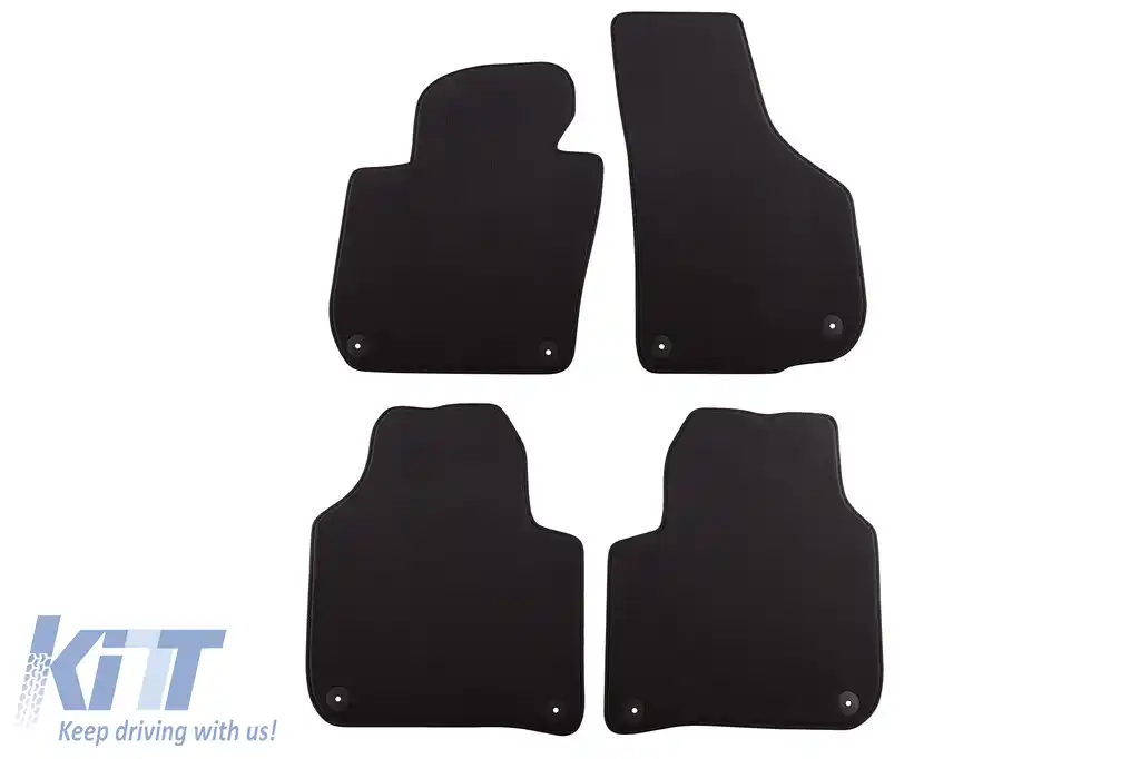 Mochete textile cu trei straturi potrivite pentru Skoda Superb sedan, combi 2008-2015, set de 4 bucăți, negru
