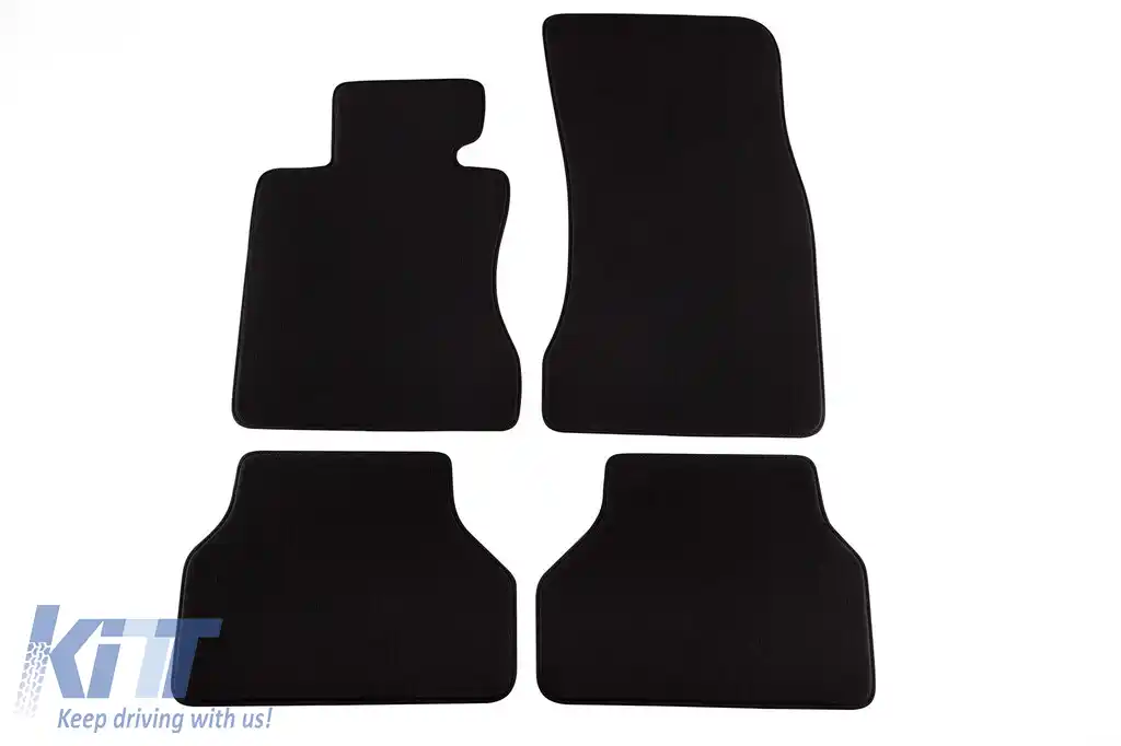 Mochete textile cu trei straturi potrivite pentru BMW Seria 5 E60 sedan, E61 touring 2003-2010, set de 4 bucăți, negru