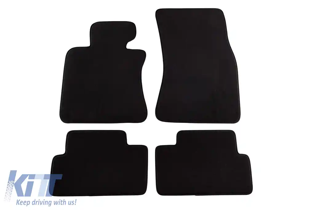 Mochete textile cu trei straturi potrivite pentru BMW Seria 6 E63 Coupe 2004-2011, set de 4 bucăți, negru