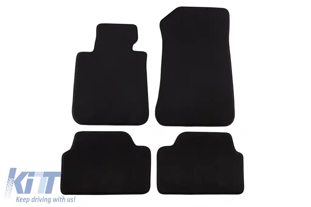 Mochete textile cu trei straturi potrivite pentru BMW Seria 1 E87 2004-2011, set de 4 bucăți, negru