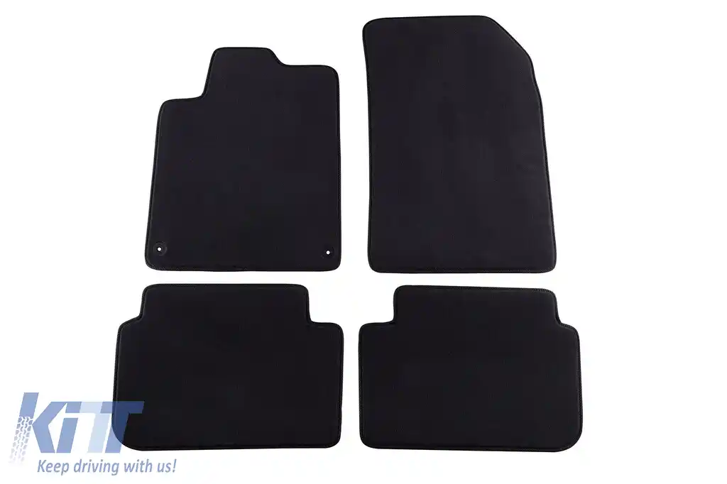 Mochete textile cu trei straturi potrivite pentru Peugeot 407 sedan, break 2004-2011, set de 4 bucăți, negru