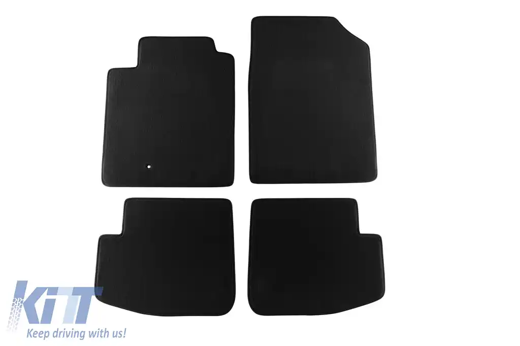 Mochete textile cu trei straturi potrivite pentru Toyota Yaris 1999-2005, 3 uși, set de 4 bucăți, negru