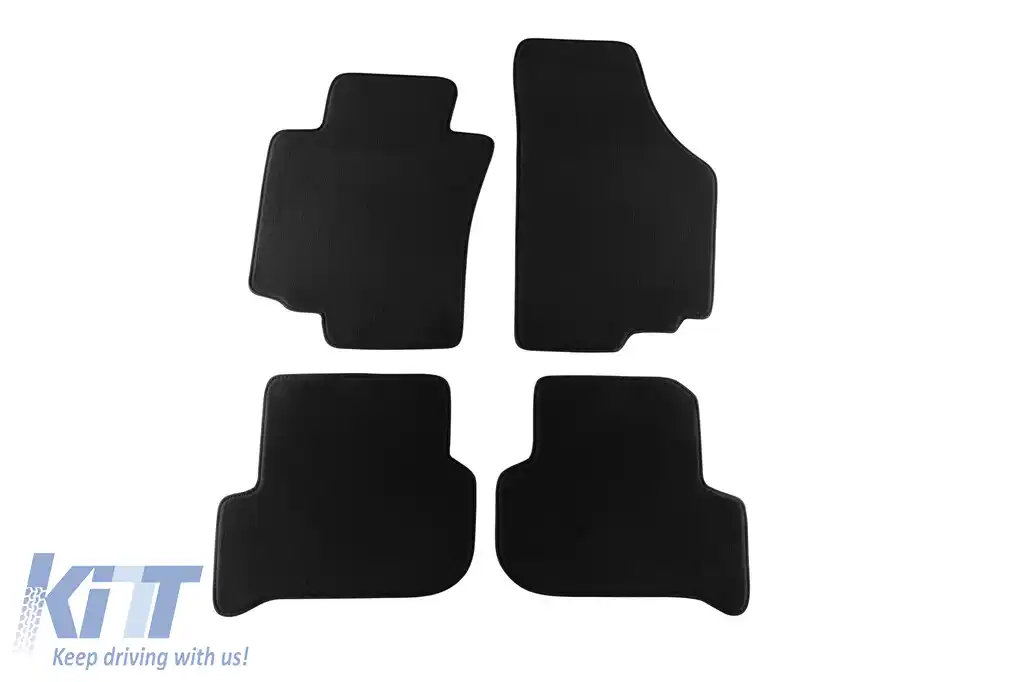 Mochete textile cu trei straturi potrivite pentru Seat Altea, Toledo 2004-2009, set de 4 bucăți, negru