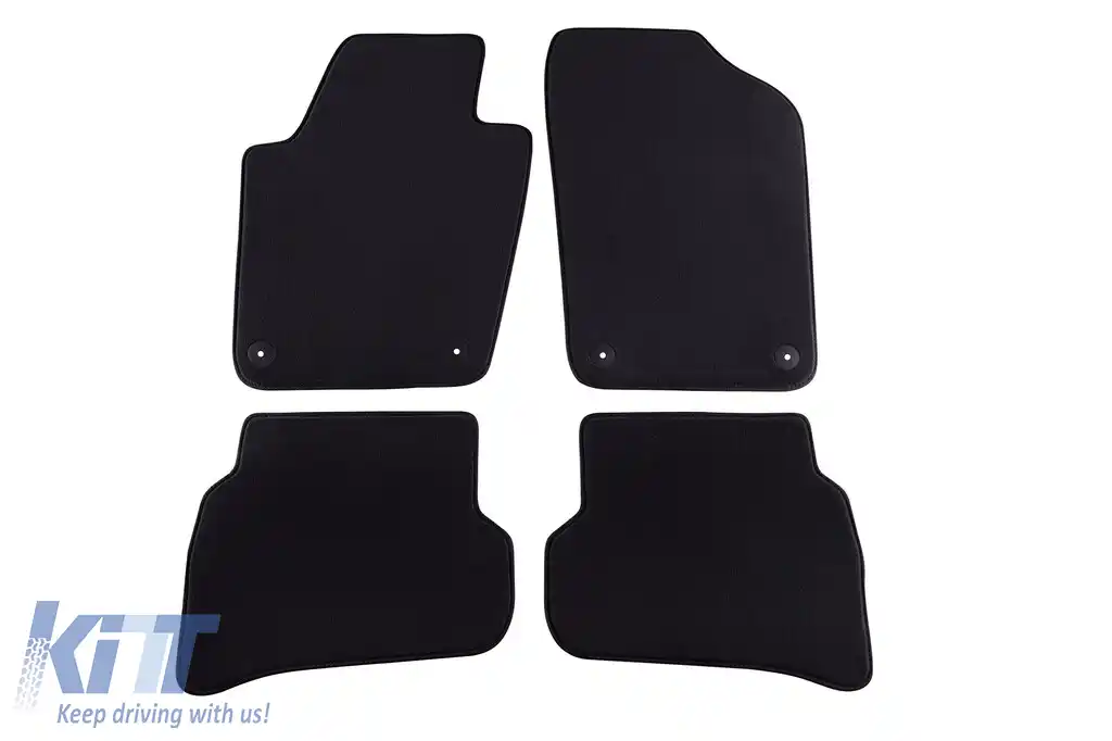 Mochete textile cu trei straturi potrivite pentru Seat Ibiza, Ibiza CT 2008-2017, set de 4 bucăți, negru