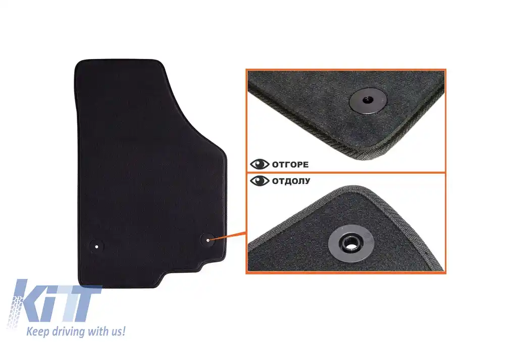 Mochete textile cu trei straturi potrivite pentru Seat Leon 2008-2012, cu clipsuri rotunde, set de 4 bucăți, negru-image-6241802