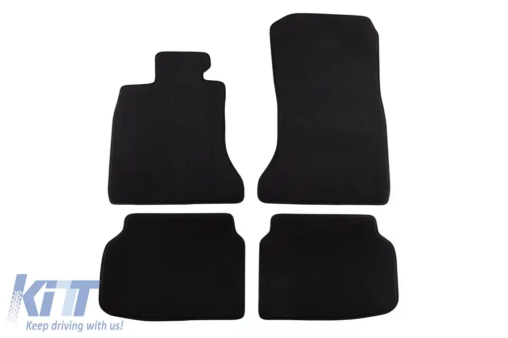 Mochete textile cu trei straturi potrivite pentru BMW Seria 7 F01 2008-2015 bază scurtă, set de 4 bucăți, negru
