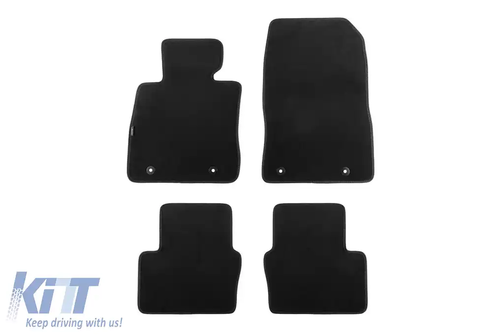 Mochete textile cu trei straturi potrivite pentru MAZDA 2 DUPĂ 2015, set de 4 bucăți, negru