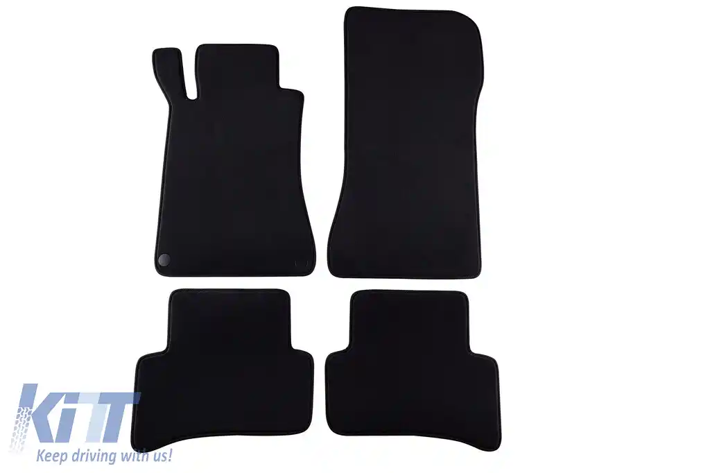Mochete textile cu trei straturi potrivite pentru Mercedes C-Class W203 sedan, break 2002-2007, set de 4 bucăți, negru