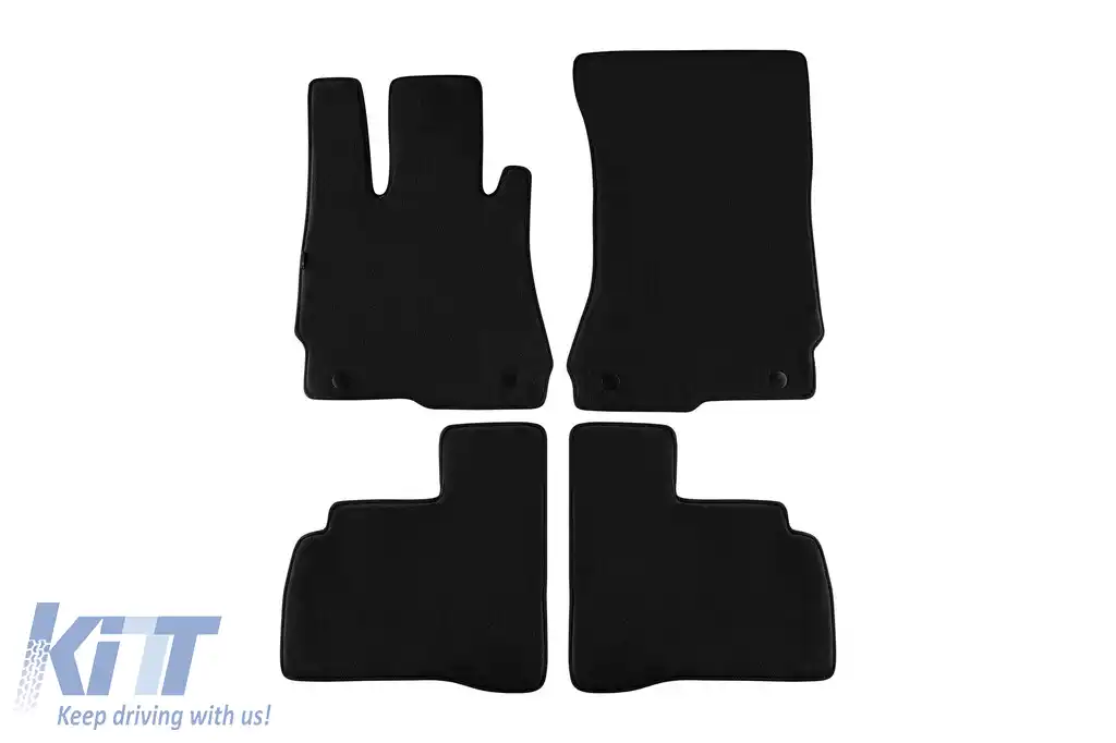 Mochete textile cu trei straturi potrivite pentru Mercedes S-Class W221 2005-2013 bază scurtă, set de 4 bucăți, negru