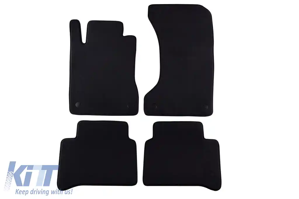 Mochete textile cu trei straturi potrivite pentru Mercedes E-Class W211 sedan 2005-2009 4-Matic, set de 4 bucăți, negru