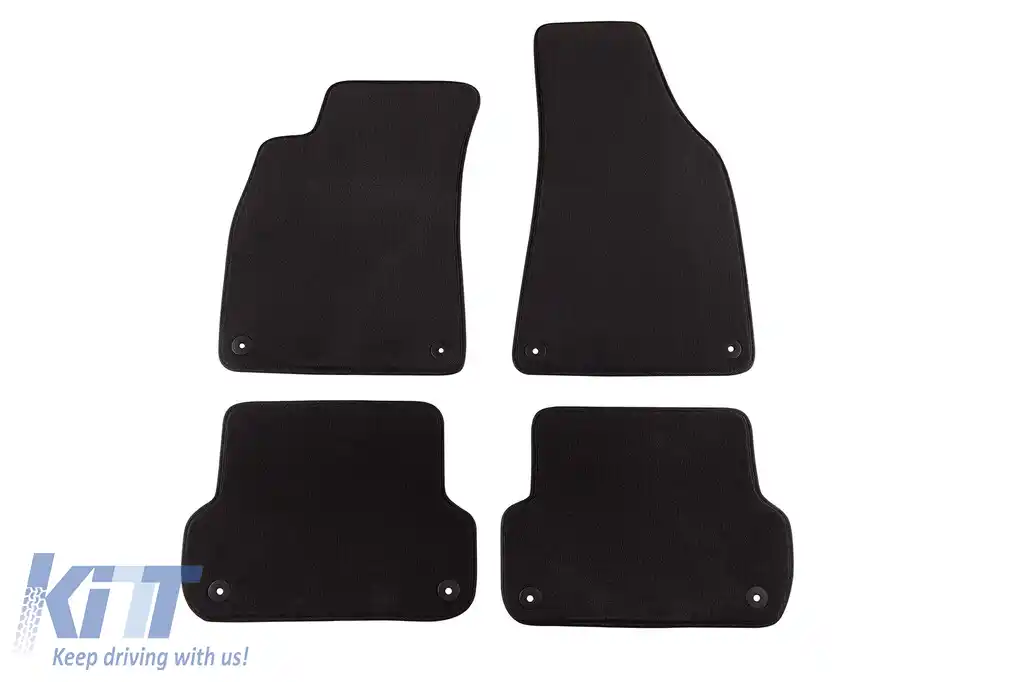 Mochete textile cu trei straturi potrivite pentru Audi A4 sedan, break, Quattro 2000-2008, set de 4 bucăți, negru