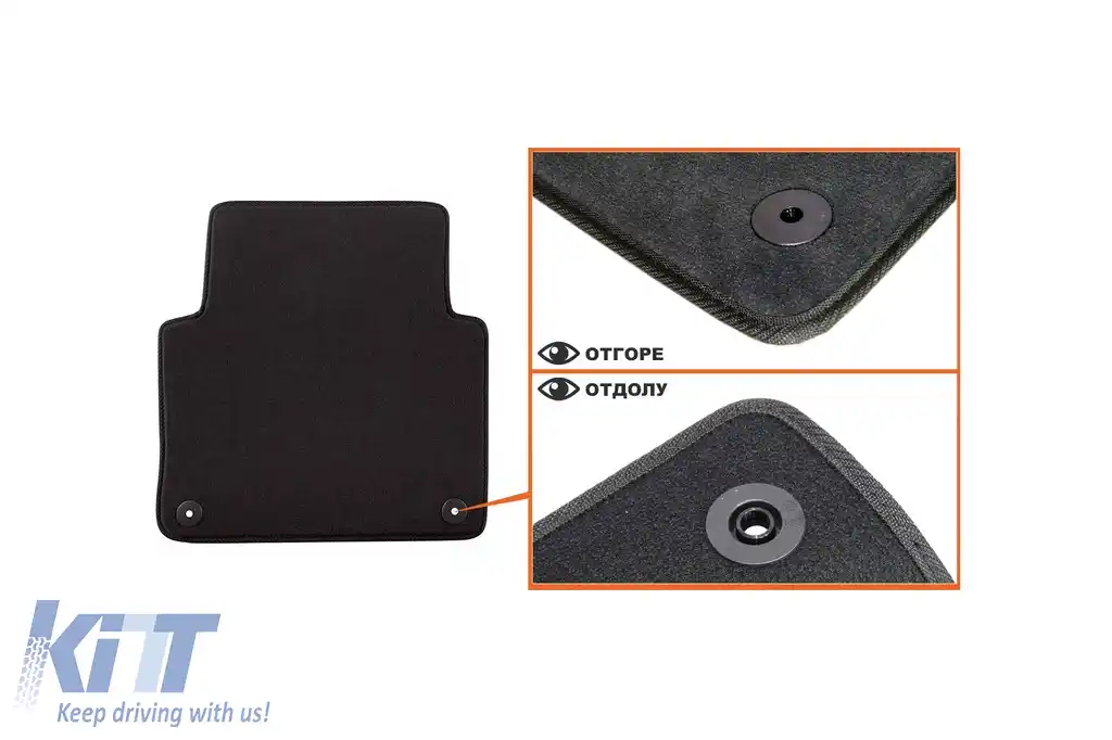Mochete textile cu trei straturi potrivite pentru Audi A8 2002-2010 bază scurtă, set de 4 bucăți, negru-image-6242215