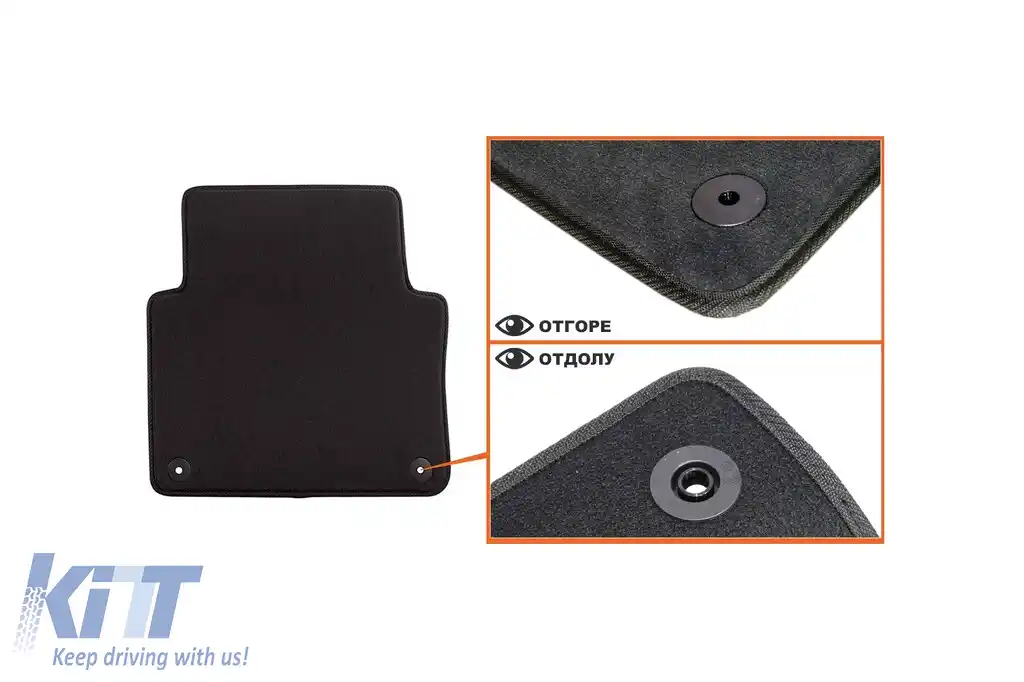 Mochete textile cu trei straturi potrivite pentru Audi A8 2002-2010 bază scurtă, set de 4 bucăți, negru-image-6242216
