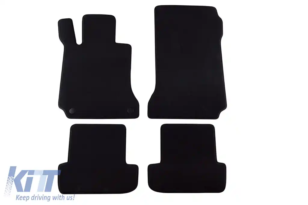Mochete textile cu trei straturi potrivite pentru Mercedes C-Class W204 sedan, break 2007-2014, set de 4 bucăți, negru