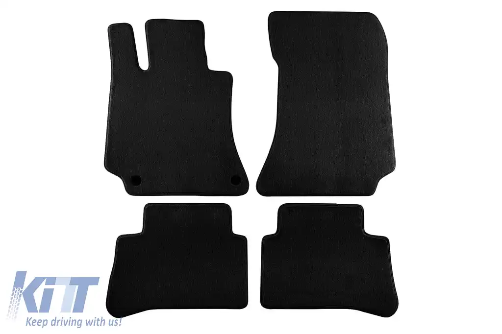 Mochete textile cu trei straturi potrivite pentru Mercedes E-Class W212 sedan, break 2009-2016, CLS C218, X218 Shooting Brake 2011-2018, set de 4 bucăți, negru