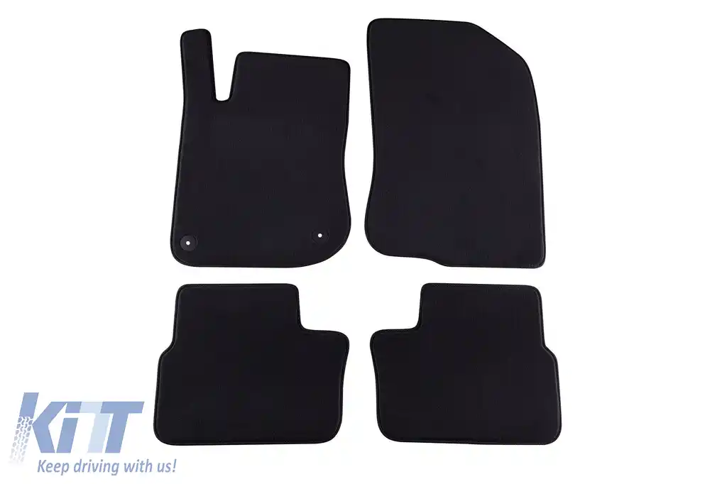 Mochete textile cu trei straturi potrivite pentru Peugeot 208 2012-2019, 2008 2013-2019, set de 4 bucăți, negru