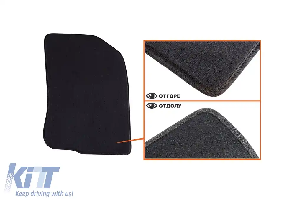 Mochete textile cu trei straturi potrivite pentru Peugeot 208 2012-2019, 2008 2013-2019, set de 4 bucăți, negru-image-6242417