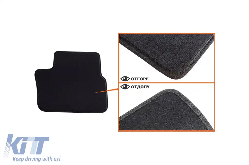 Mochete textile cu trei straturi potrivite pentru Peugeot 208 2012-2019, 2008 2013-2019, set de 4 bucăți, negru-image-6242419