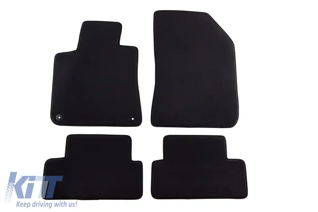Mochete textile cu trei straturi potrivite pentru Peugeot 308 2013-2021, set de 4 bucăți, negru