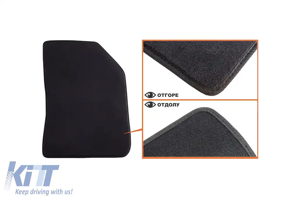 Mochete textile cu trei straturi potrivite pentru Peugeot 308 2013-2021, set de 4 bucăți, negru-image-6242424