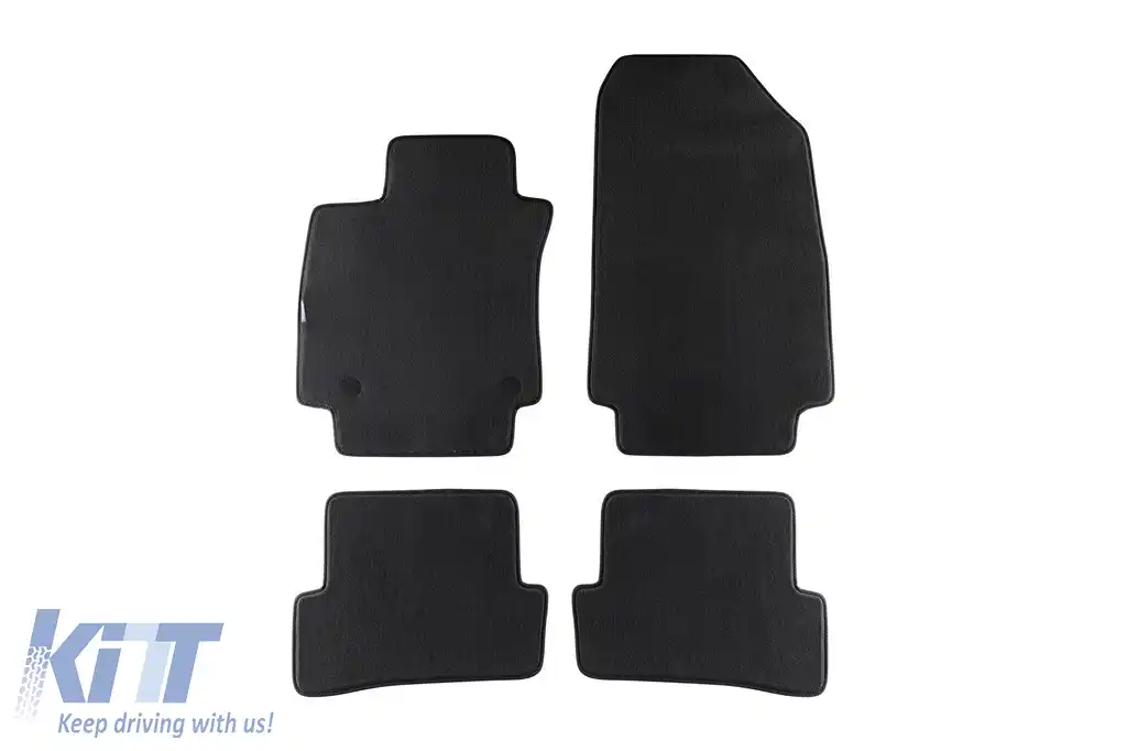 Mochete textile cu trei straturi potrivite pentru Renault Clio hatchback, break 2012-2019, set de 4 bucăți, negru