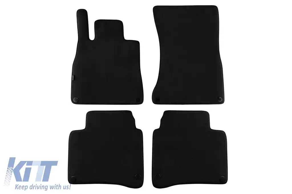 Mochete textile cu trei straturi potrivite pentru Mercedes S-Class W222 2013-2020 cu ampatament lung, set de 4 bucăți, negru