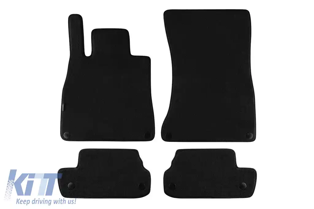 Mochete textile cu trei straturi potrivite pentru Mercedes S-Class C217 Coupe 2014-2020, set de 4 bucăți, negru
