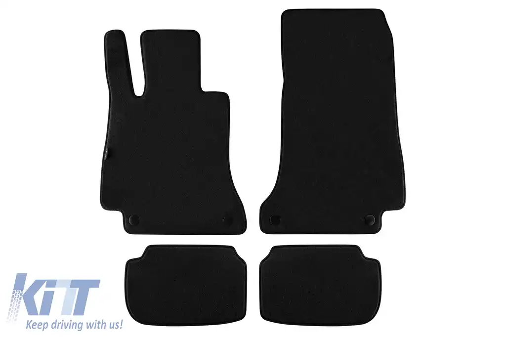 Mochete textile cu trei straturi potrivite pentru Mercedes E-Class C238 Coupe, A238 Cabriolet după 2017, set de 4 bucăți, negru