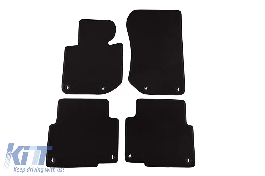 Mochete textile cu trei straturi, potrivite pentru BMW Seria 3 E36 sedan, touring, coupe, compact 1991-1998, set de 4 bucăți, negru