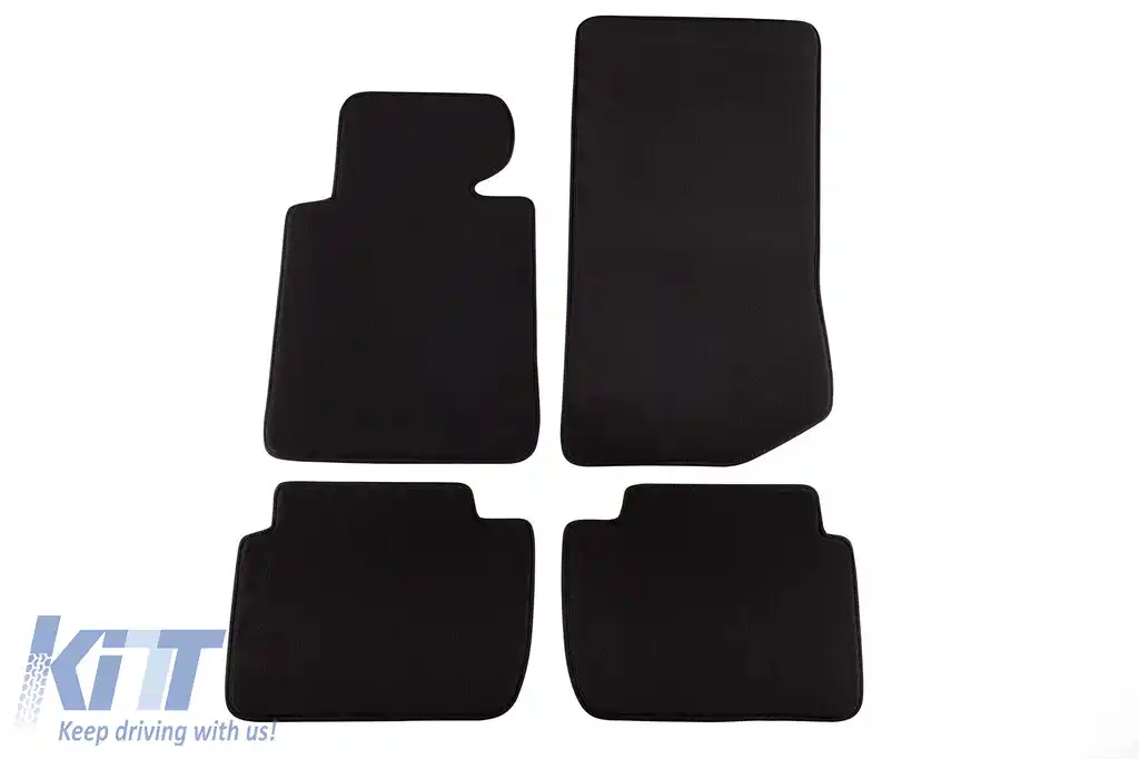 Mochete textile cu trei straturi, potrivite pentru BMW Seria 3 E46 sedan, touring, coupe, compact 1998-2005, set de 4 bucăți, negru