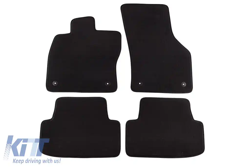 Mochete textile cu trei straturi, potrivite pentru VW Golf VI Combi 2009-2013, Golf VII Hatchback, Combi, Alltrack 2012-2019, Golf VIII după 2019, set de 4 bucăți, negru