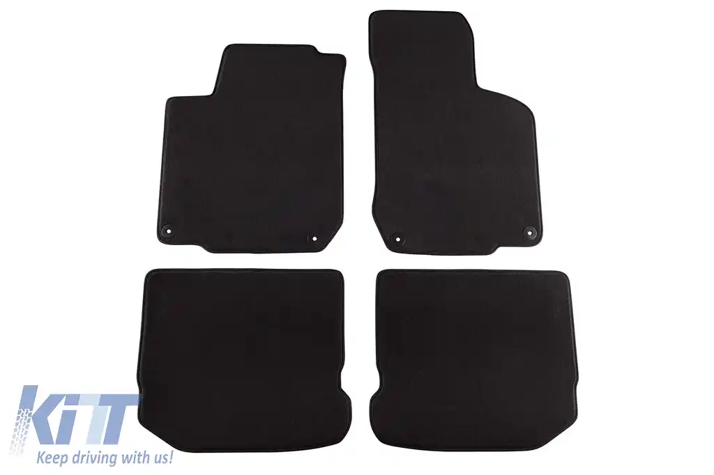 Mochete textile cu trei straturi, potrivite pentru Seat Toledo, Leon 1999-2005, set de 4 bucăți, negru