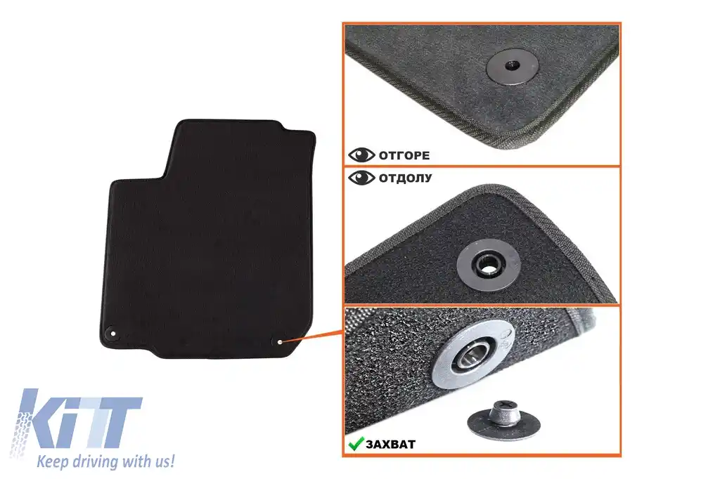 Mochete textile cu trei straturi, potrivite pentru Seat Toledo, Leon 1999-2005, set de 4 bucăți, negru-image-6241489