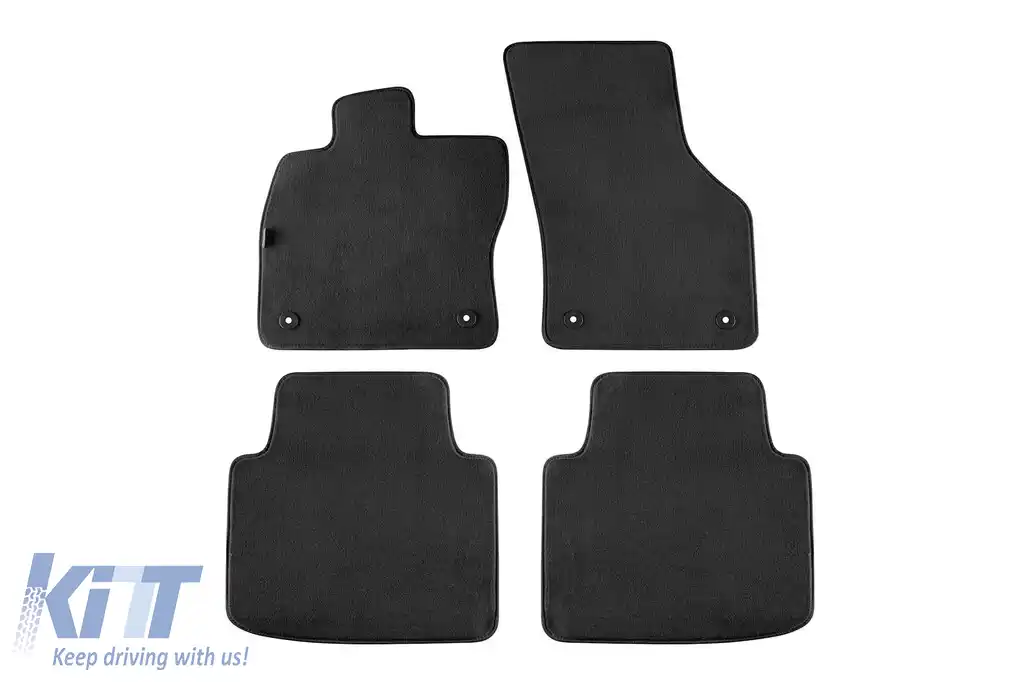 Mochete textile cu trei straturi, potrivite pentru VW Arteon după 2017, set de 4 bucăți, negru