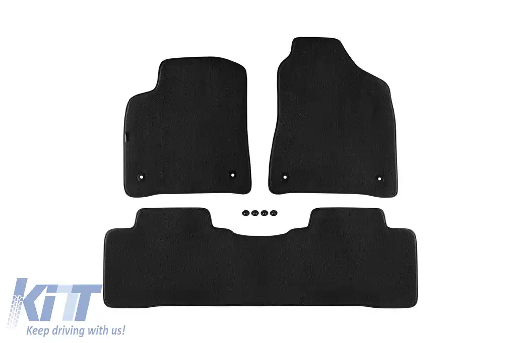 Mochete textile cu trei straturi, potrivite pentru Ssangyong Korando 2010-2019, set de 4 bucăți, negru