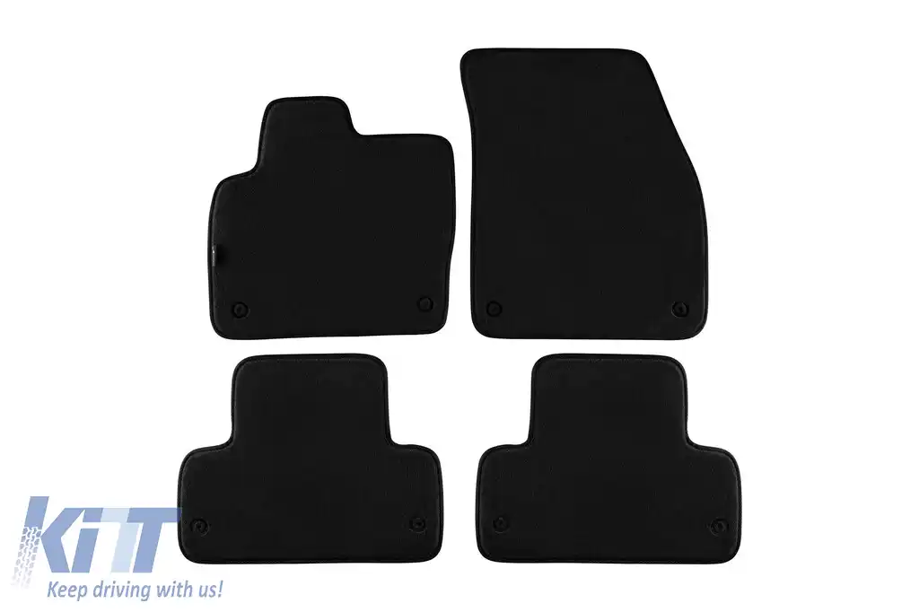 Mochete textile cu trei straturi, potrivite pentru Range Rover Evoque 2011-2019, set de 4 bucăți, negre
