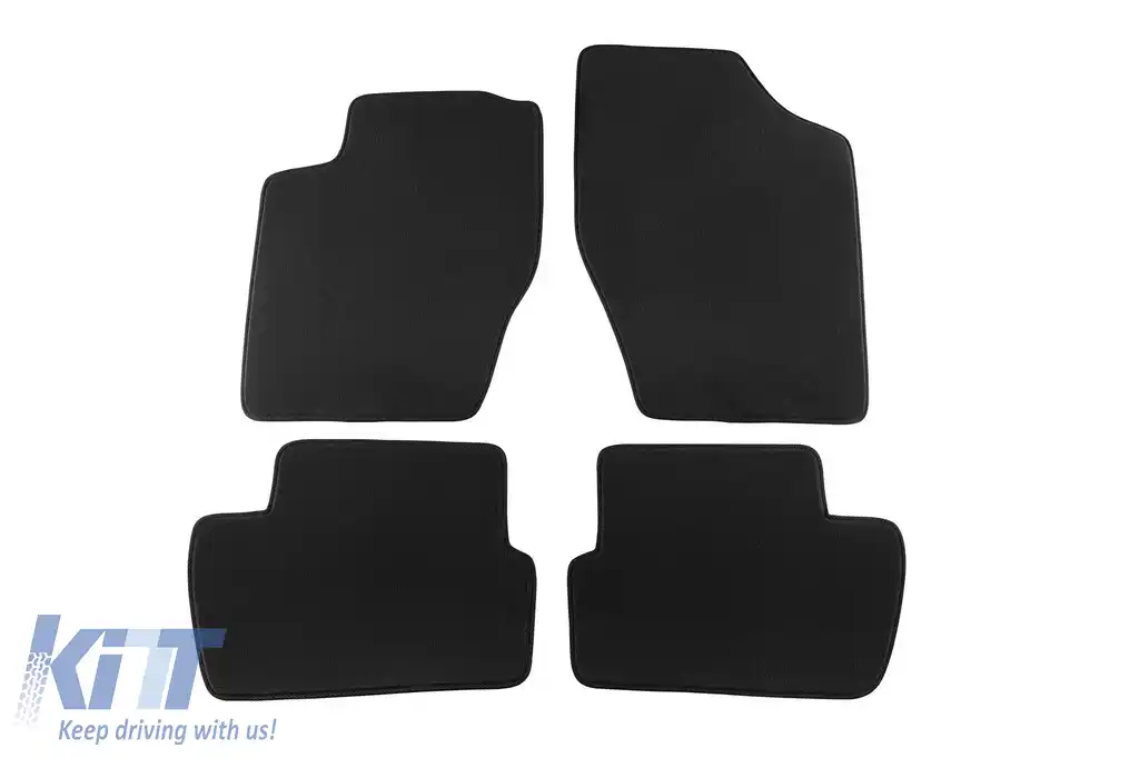 Mochete textile cu trei straturi, potrivite pentru PEUGEOT 307 HATCHBACK, COMBI 2001-2007, set de 4 bucăți, negru