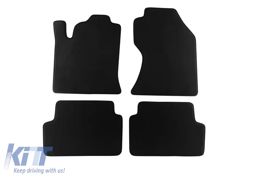 Mochete textile cu trei straturi, potrivite pentru Ford Focus 2001-2004, set de 4 bucăți, negru