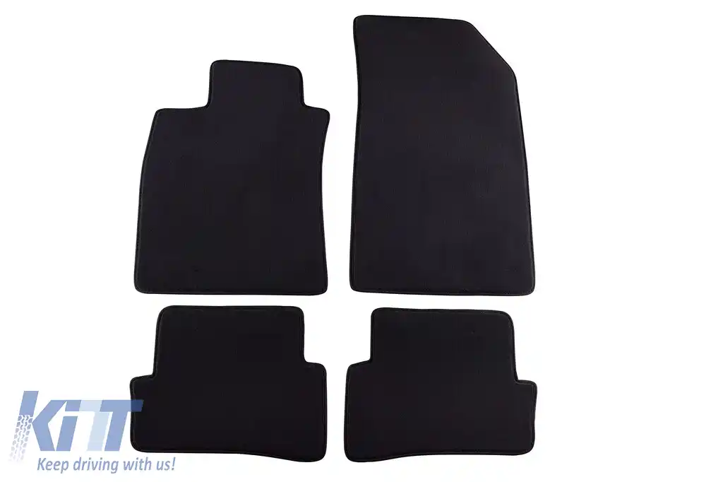 Mochete textile cu trei straturi, potrivite pentru Renault Clio 2005-2012, set de 4 bucăți, negru