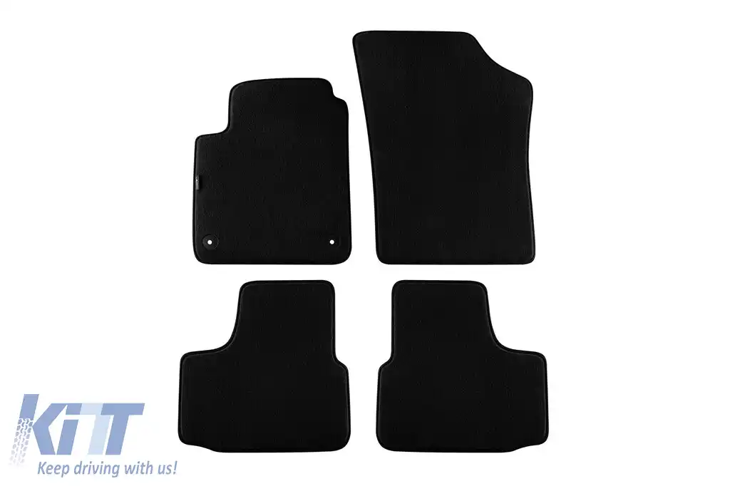Mochete textile cu trei straturi, potrivite pentru Skoda Citigo după 2012, set de 4 bucăți, negru