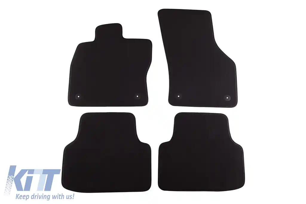 Mochete textile cu trei straturi, potrivite pentru Skoda Octavia sedan, combi 2013-2020, set de 4 bucăți, negru