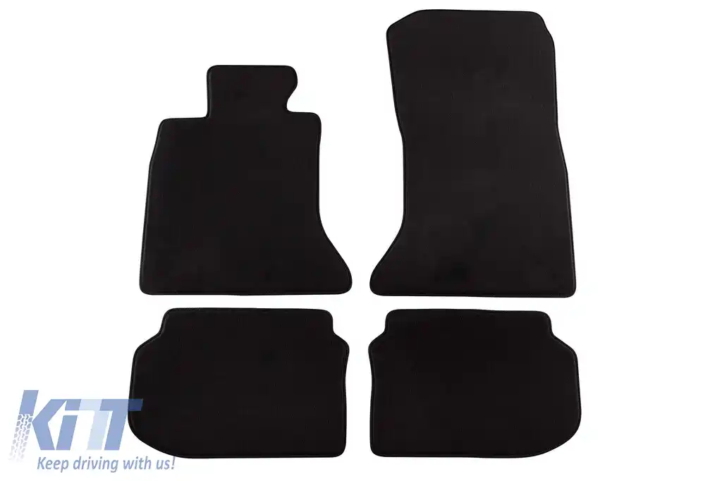 Mochete textile cu trei straturi, potrivite pentru BMW Seria 5 F10 sedan, F11 touring 2010-2013, set de 4 bucăți, negru