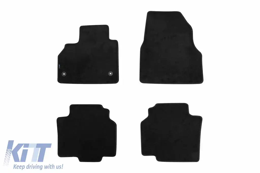 Mochete textile cu trei straturi, potrivite pentru Renault Kangoo după 2008, Kangoo ZE după 2012, cu 5 locuri, set de 4 bucăți, negru